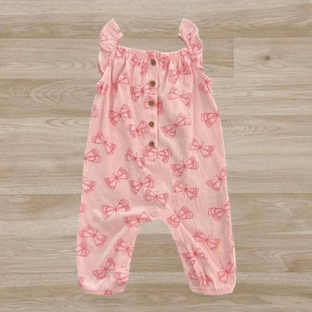 Carter's Baby Girl Pink Butterfly Overall Jumpsuit 6 months